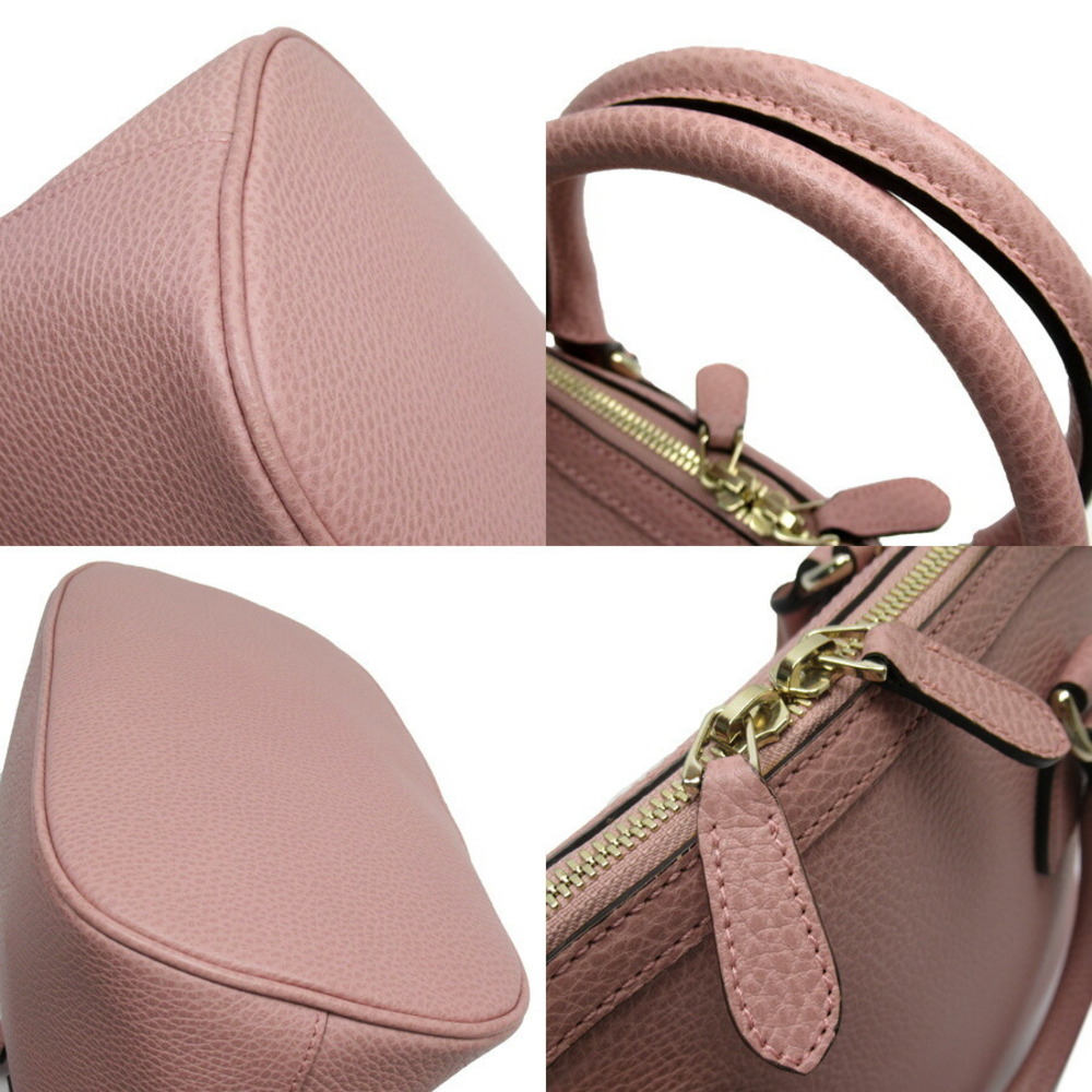 Gucci Gold Crossbody Handbag Leather Double Bag Charm Pink Shoulder GG
